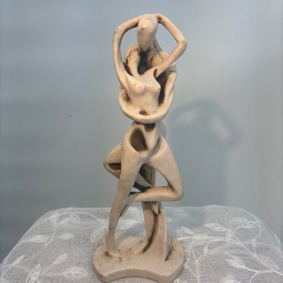 Solid Stone Abstract Couple Sculpture – 12” Tall - Picture 8 of 9